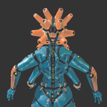 mech deusa a arte mecha feminino armadura esculturas 3d print model - Mito3D