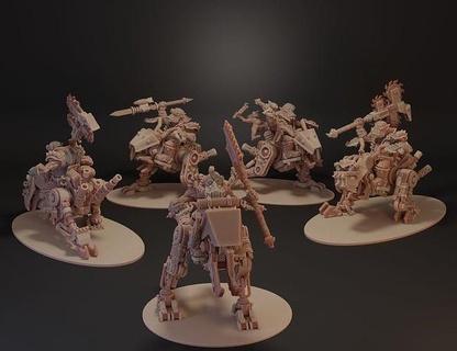 mecha-hunt boyz warparty wh40k warhammer scifi 40k games toys board miniatures orc orcs warchief boys marines army wargaming 3d print model - Mito3D