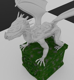 mecha dragon statue fantaisie monstre créature bête fictif imprimable Jeux jouets ancien monument nature art loisir moyen robot mythologie sculptures 3d print model - Mito3D