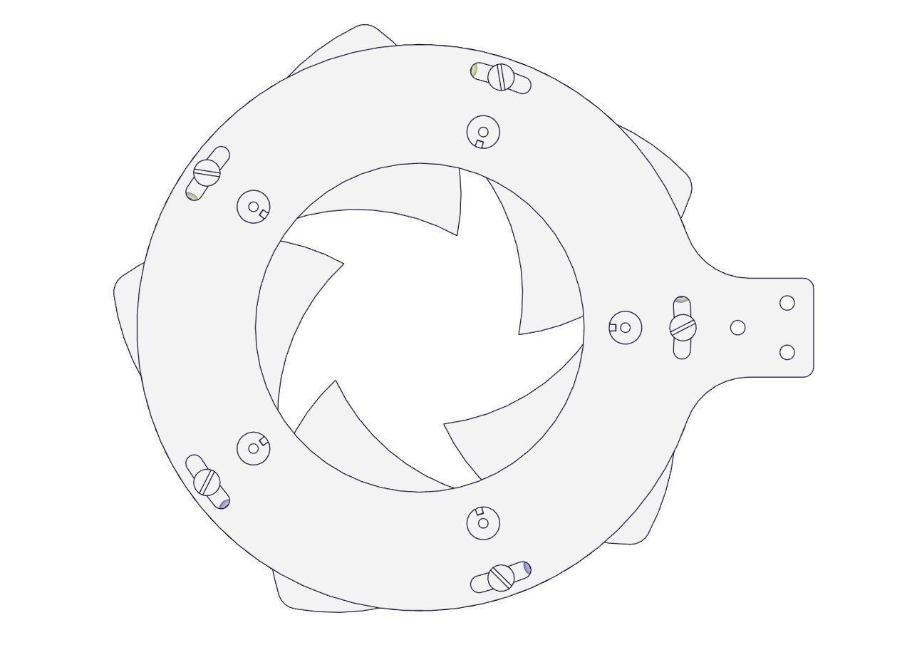 mechanisch Iris Shutter Mechanismus Getriebe Struktur Verschluss Kamera Ausrüstung Laser Schnitt 3d drucken stl dxf Klinge Blatt öffnen schließen Kunst Design Hobby DIY 3D print model - Mito3D