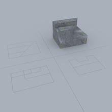 mechanical part no 2 science metal parts 3d printable metallurgical one cube heavy square grey texture orthographic sections illustration engineering 3d print model - Mito3D