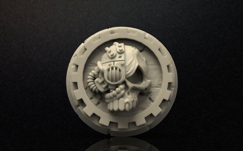mechanicus logo warhammer 40k jewelry fantasy hobby adeptus wargame art games toys board 3d print model - Mito3D