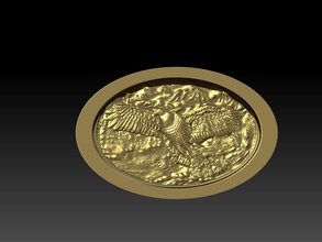 medalha oval detalhes altos stlformat escova feita polycount mínimo arte moedas Distintivos 3dprint 3d print model - Mito3D