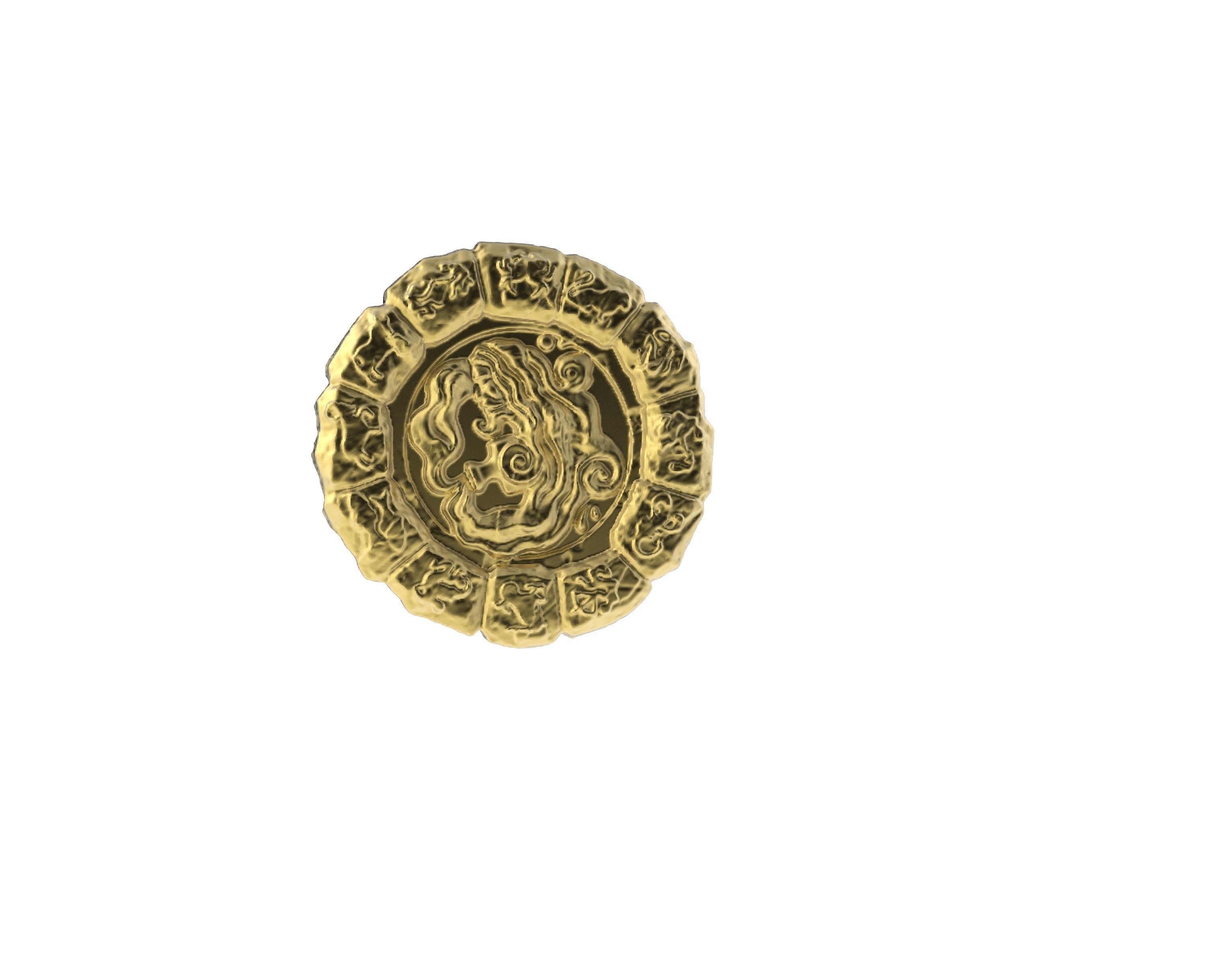 medal astro aquarius art astrology sign horoscope astrologic zodiac oroscopo faith signs destiny coins badges 3D print model - Mito3D