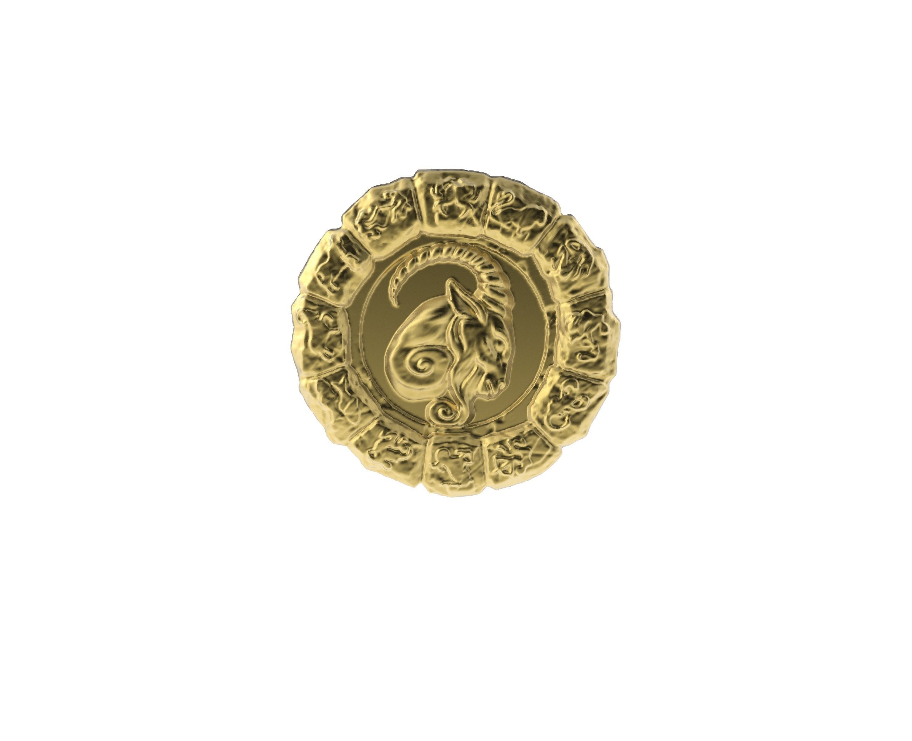 medal astro capricorn art astrologic astrology oroscopo horoscope faith destiny zodiac sign signs medallion logos 3D print model - Mito3D