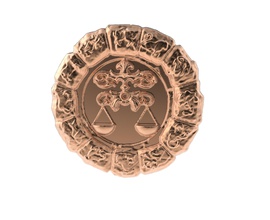 medaglia astro bilancia art astrologic l'astrologia destino fede oroscopo medaglie segno i segni zodiac la simbolo icona medalion loghi 3d print model - Mito3D