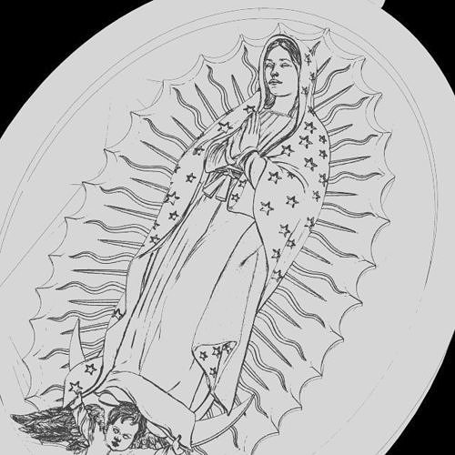 Medaille virgen Schmuck Maria Heilige Dame Guadalupe iglesia Gold Halsketten 3D print model - Mito3D