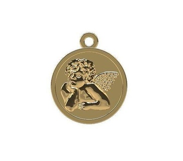 medalha anjo ouro anjo pingente prata jóia joalheria pingentes 3d print model - Mito3D