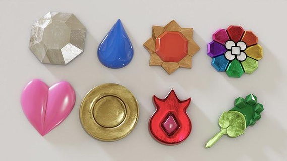 medallas pokemon región kanto liga gimnasio emblema batalla pasatiempo bricolaje diy 3d print model - Mito3D