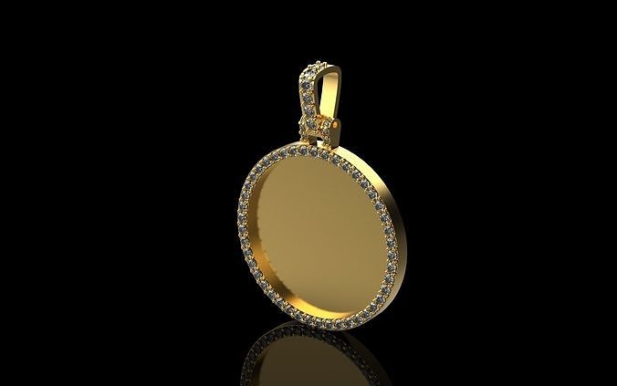 medallion 3d model gold time jewelry silver daimond gary date monthly pendants 3D print model - Mito3D