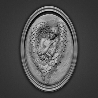 medallion angel 3d wings 3dprint statue printable angle sculpture 3dmodel print zbrush zbrushmodel art sculptures mary mother bas pendant saint holy 3d print model - Mito3D