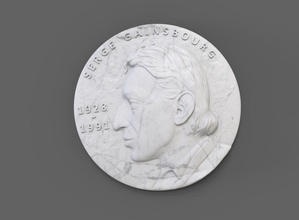 medallion serge gainsbourg art medal 3dprint sculpture coins badges 3d print model - Mito3D
