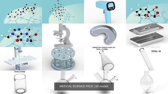 medical science pack laboratory 3dprint biology printable molecular lab student dna atom chemistry design electron various models proton neutron scifi kids micro health scientific genes structure chromosome cell hobby 3d print model - Mito3D