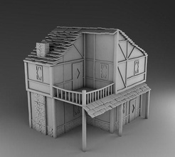 medieval arquitetura conjunto 1 meia idade cavaleiro bruxas casa construção 3dmodels 3dprinting jogos brinquedos 3d print model - Mito3D