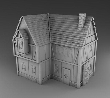medieval arquitetura conjunto 2 meia idade cavaleiro bruxas casa construção 3dmodels 3dprinting jogos brinquedos 3d print model - Mito3D