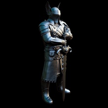 medievale nero guerriero armatura 3dprint cavaliere amato arte sculture 3d print model - Mito3D