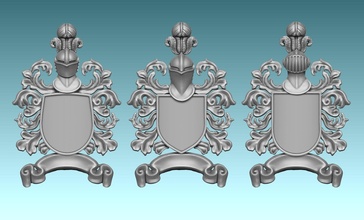 medieval blazon-coat arms - exchangeable parts cnc carving milling symbols jewerly wood stone ornate ancient decoration art traditional design symbol sculptures router decor relief masonry house 3d print model - Mito3D