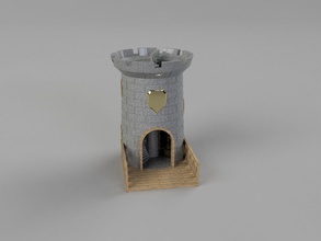 medieval torre edificio dados rpg juego rol mazmorras dragones d20 juegos juguetes accesorios 3d print model - Mito3D