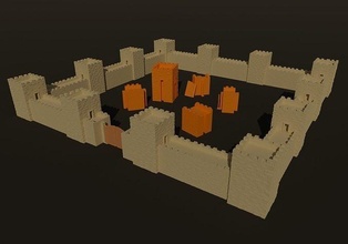modulaire médiéval forteresse constructeur château palais manoir bastion citadelle tour jouet construction lego chevaliers chevalier croisé jeux jouets 3d print model - Mito3D