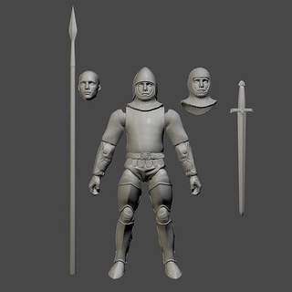 medieval guard articulated printable action figure 3d print games toys 3d print model - Mito3D