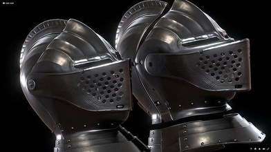 medieval capacete iv 3d impressão vestível v1 armaduras proteção militares leme real arsenal cavaleiro fechadas arte varreduras réplicas 3d print model - Mito3D