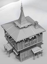 ortaçağa ait ev mimari odun çatı tuğla bina iç lego 3d print model - Mito3D
