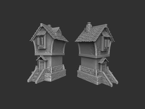 médiéval maison hous architecture toit brique lego 3d print model - Mito3D