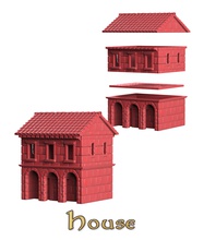 medieval house renaissance scenic scenary terrain supportless fang mansion architecture building warhammer impero wargame fantasy mirliton crosslances games toys board 3d print model - Mito3D