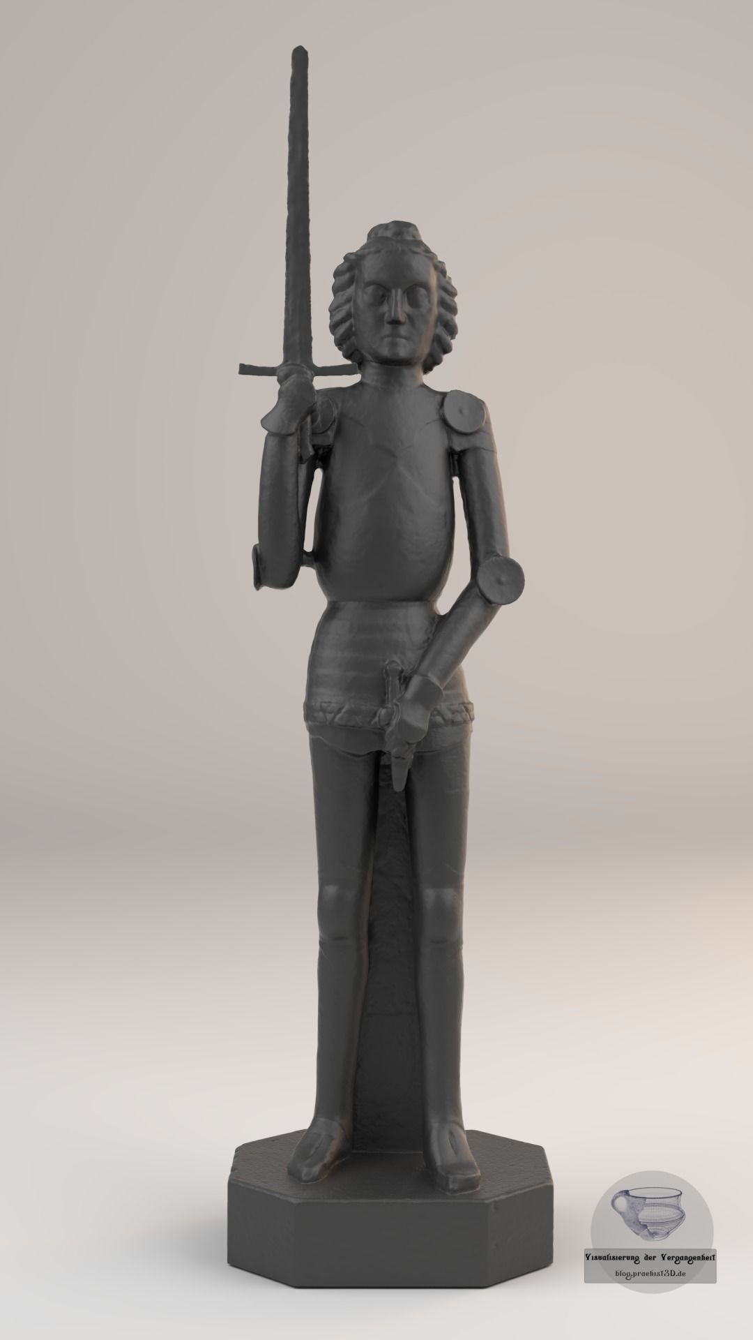medieval caballero 3d escanear of brandeburgo roland estatua ciudad jurídico 3dscan ciencias miniaturas figuritas arte escultura personaje hd fdm sla dlp 3D print model - Mito3D