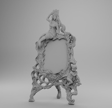 medievale specchio scolpito interni mezzo età arredamento stampa 3dprint 3dprintmodel Casa 3d print model - Mito3D