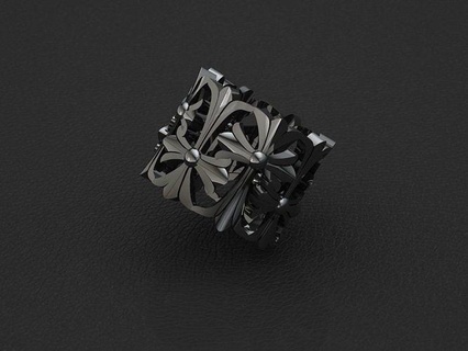 medieval ring jewelry art silver gold fashion luxury flower decoration printable rings 3d print model - Mito3D