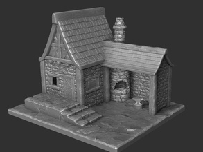 medieval smithy house architecture building brick other 3d print model - Mito3D