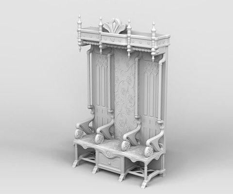 medieval throne emperor chair monarch carved printing 3dprintmodel house 3d print model - Mito3D