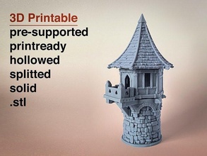 medievale torre balcone dnd tavolo gioco fantasia terreno 3dprinting edificio resina giochi giocattoli tavola miniatura 3d print model - Mito3D