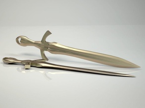 medievale usato la spada hobby-fai da te di taglio mischia cavaliere lama coltello hobby il fai mano strumenti utensili a 3d print model - Mito3D