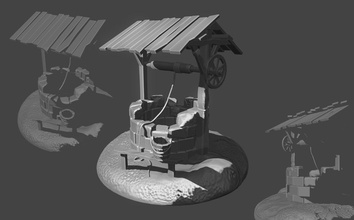medieval well industry machinery industrial technology tool house other 3d print model - Mito3D