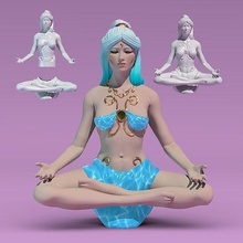meditar meditación lakshmi escultura estatua figurilla dorado estatuilla buda arte pava yin ixchel shiva meditacion yemayá budismo deidad esculturas 3d print model - Mito3D