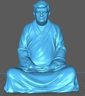 meditate zen buddha donald j trump pose meditation art religion statue sculpture printable miniatures buddhism maga political sculptures 3d print model - Mito3D