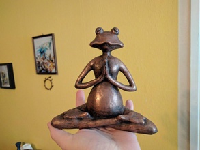 meditating frog yoga animal toad decoration decor art sculpture sculptures 3d print model - Mito3D