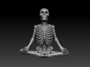 meditating yoga skeleton meditation halloween skull decoration 3d 3dprint 3dprinting printing art sculptures 3d print model - Mito3D