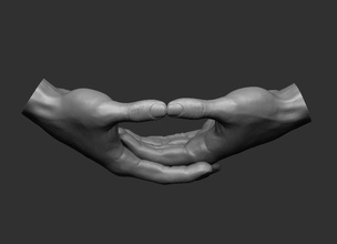 meditation hands fingers body finger hand art scans replicas 3d print model - Mito3D