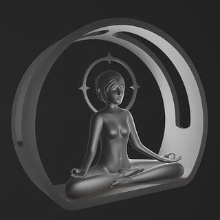 meditazione yoga donna sedersi arte sculture ing yang ragazza 3d print model - Mito3D