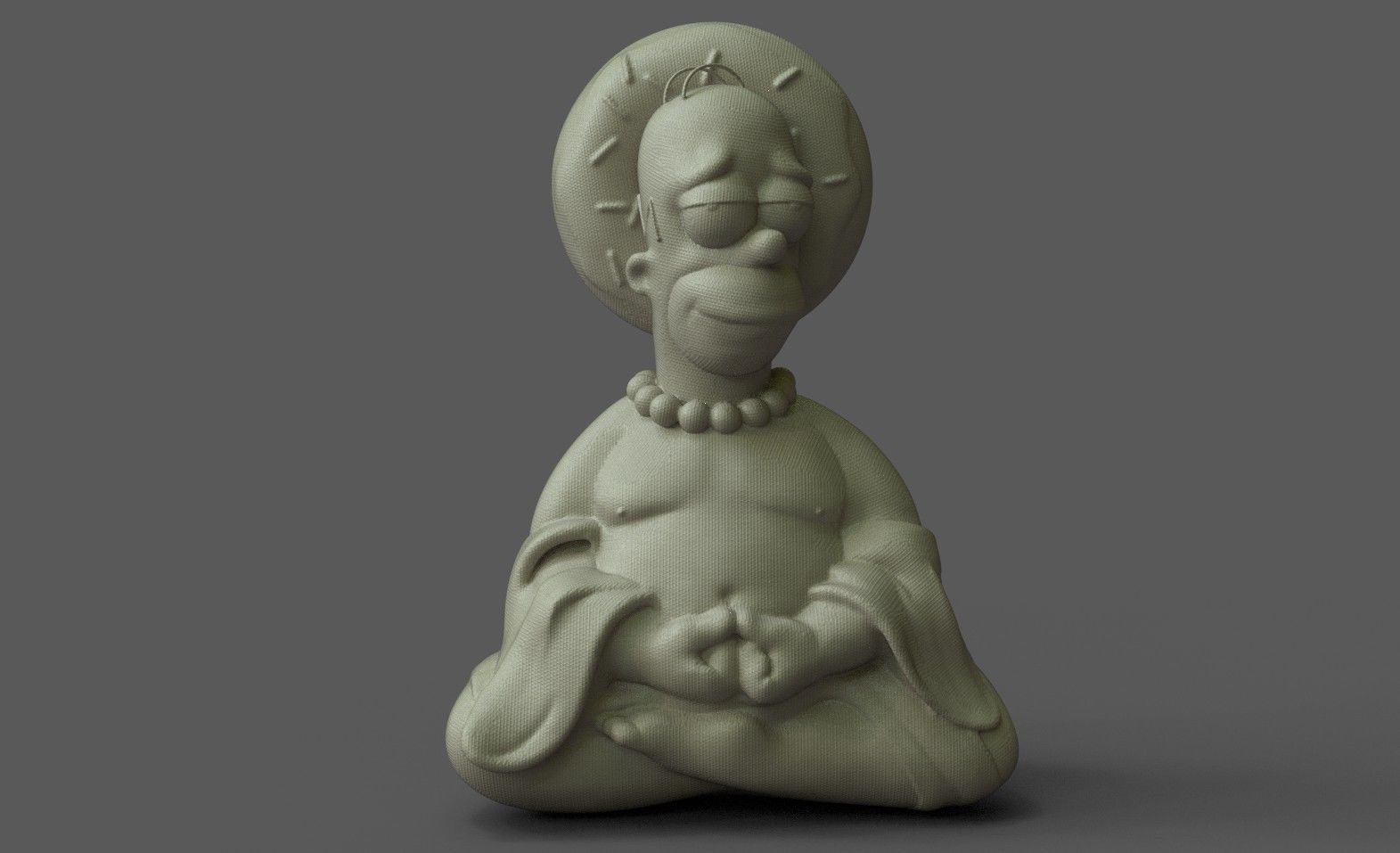 meditative homer simpsons chill mindfull conscious cartoon religion faith high donut collecteble buddha funny cool games toys 3D print model - Mito3D