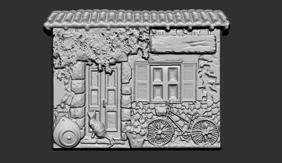 méditerranéen maison aimant réfrigérateur cadeau miniatures souvenirs imprimable voile 3d fort frigo souvenir vacances soulagement chat vélo art sculptures 3d print model - Mito3D