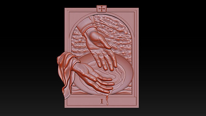 medio estación of cruzar i jesús joyería joya dios cnc colgante pendiente medallón crucifijo cristiano católico retrato alivio bas imprimible esculturas arte matemático 3d print model - Mito3D