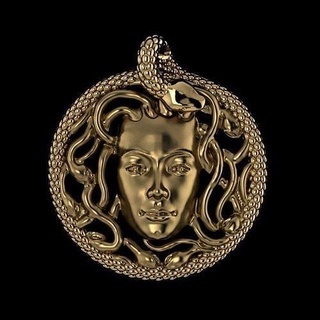 medosa necklase jewelry gold versace necklaces 3d print model - Mito3D