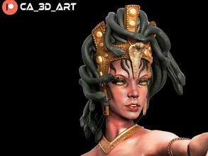 medusa 3d impressão sereia estátua mulher sexy monstro serpente pedra mitologia ctônico arte esculturas 3d print model - Mito3D