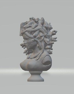 medusa busto serpiente mujer figur Arte 3d print model - Mito3D