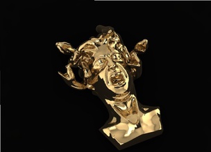 medusa hand gem jewel gold jewelry men beauty fashion precious pendants 3d print model - Mito3D