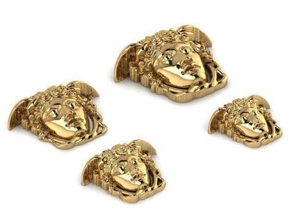 méduse tête bijoux imprimable argent pendentif anneaux Versace mode grec serpent pendentifs or mythologie diamant sculpture 3d print model - Mito3D